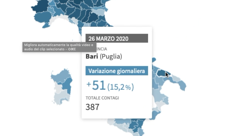 Oggi in Puglia registrati 17 decessi ed effettuati 968 (9.191 dall'inizio dell'emergenza) test per l'infezione Covid-19, positivi 89 casi, il totale sale a 1.182.