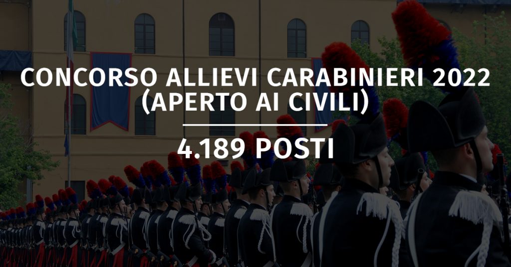 L'arma dei Carabinieri pronta ad arruolare 4.189 tra civili e Volontari in Ferma Provvisoria (VFP). La domanda può essere inoltrata fino all’11 agosto attraverso il portale www.carabinieri.it.