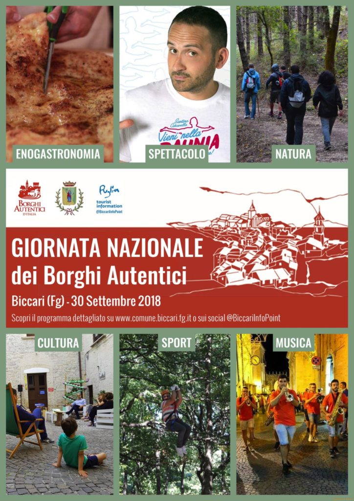 C’è anche Biccari tra gli oltre 60 piccoli comuni italiani che il prossimo 30 settembre celebreranno la Terza Giornata Nazionale dei Borghi Autentici.